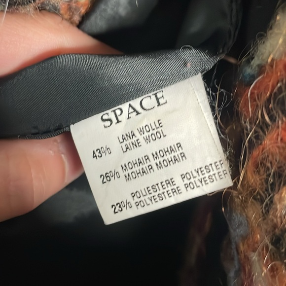 Space style concept multi color lane wool & mohair cardigan sweater - Picture 4 of 5